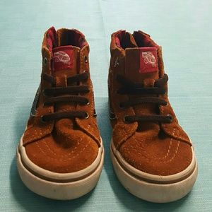 Brown suede hightops